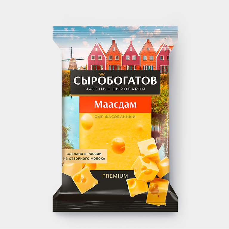 Сыр 45% «Сыробогатов» Маасдам, 180 г