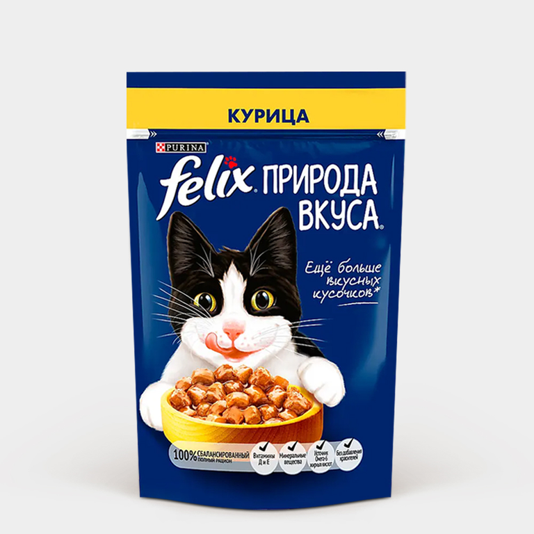 Корм для кошек «Felix» Природа вкуса, курица, 75 г