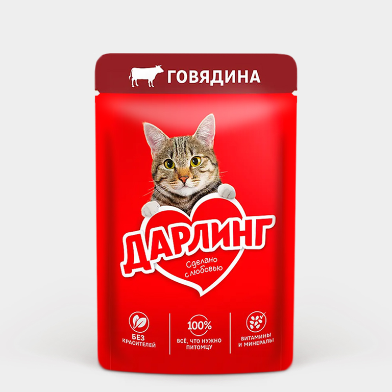 Корм для кошек «Дарлинг» Говядина, 75 г