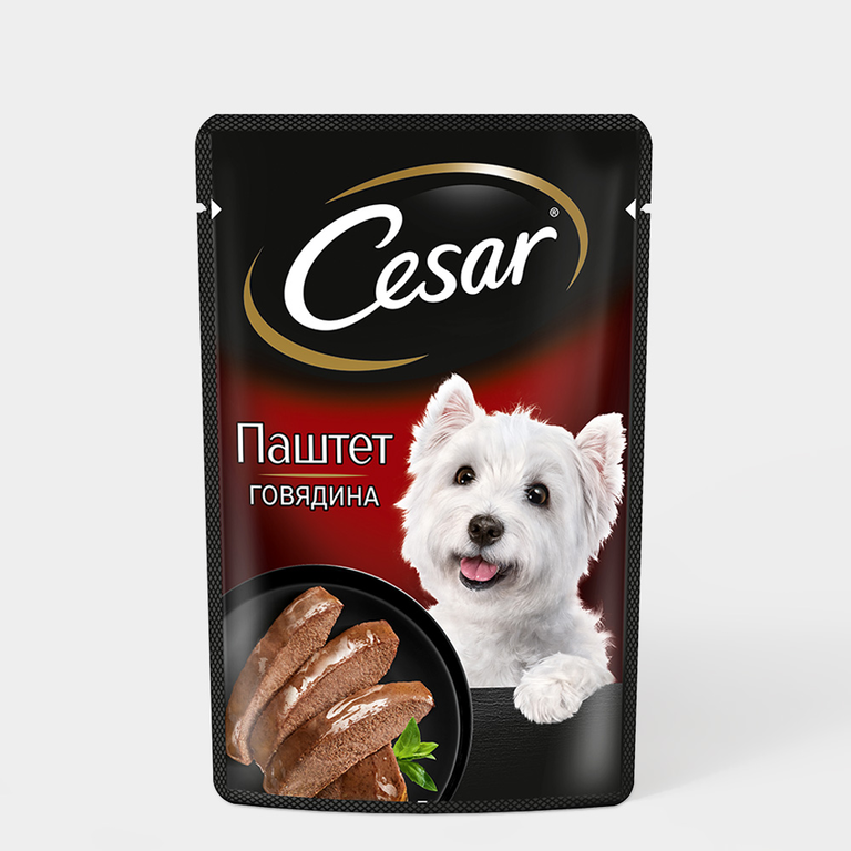 Влажный корм для собак «Cesar» Паштет с говядиной, 80 г