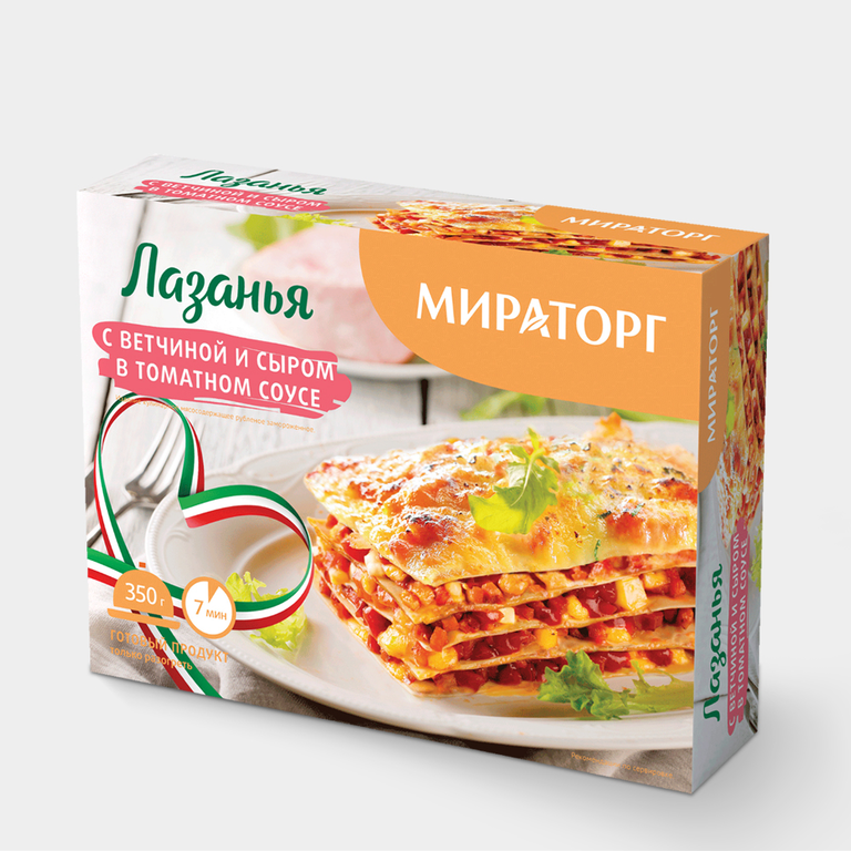 Лазанья «Мираторг» с ветчиной и сыром в, 350 г