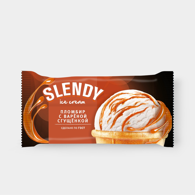 Пломбир «Slendy» с вареным сгущенным молоком, 80 г