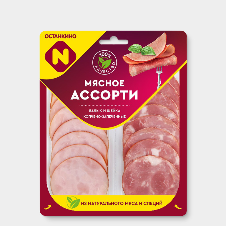 Мясное ассорти «Останкино» Мясное ассорти: балык и шейка, 90 г