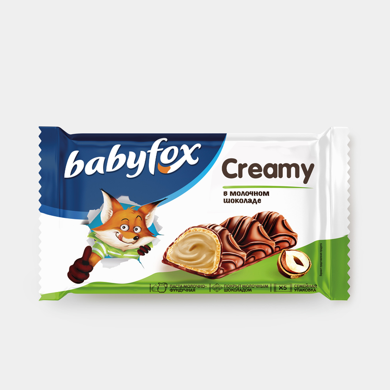 Вафельный батончик «Babyfox» Creamy, 5 шт, 115 г