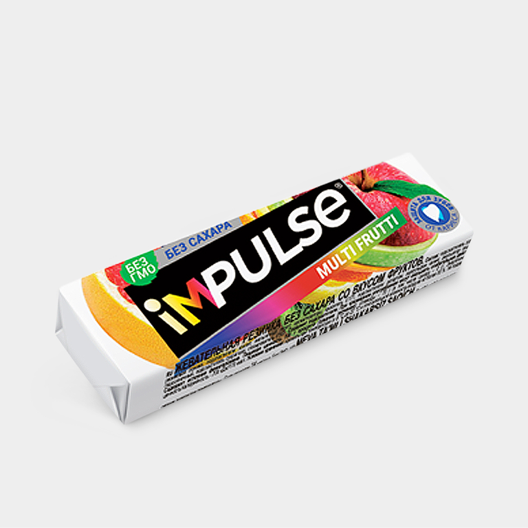 Жевательная резинка «IMPULSE» со вкусом «Multi-Frutti», 14 г