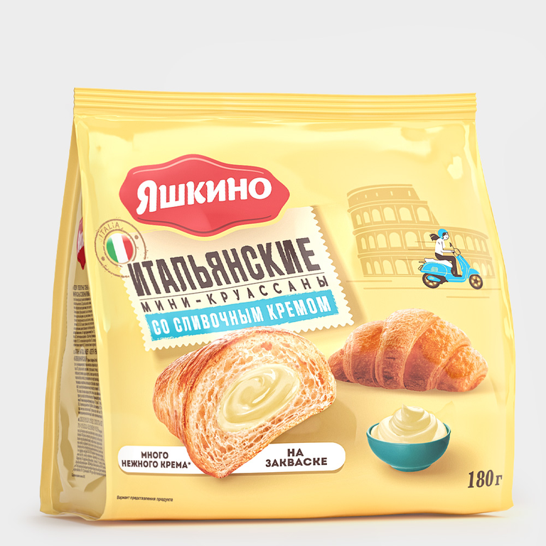 Мини-круассаны «Яшкино» со сливочным кремом, 180 г