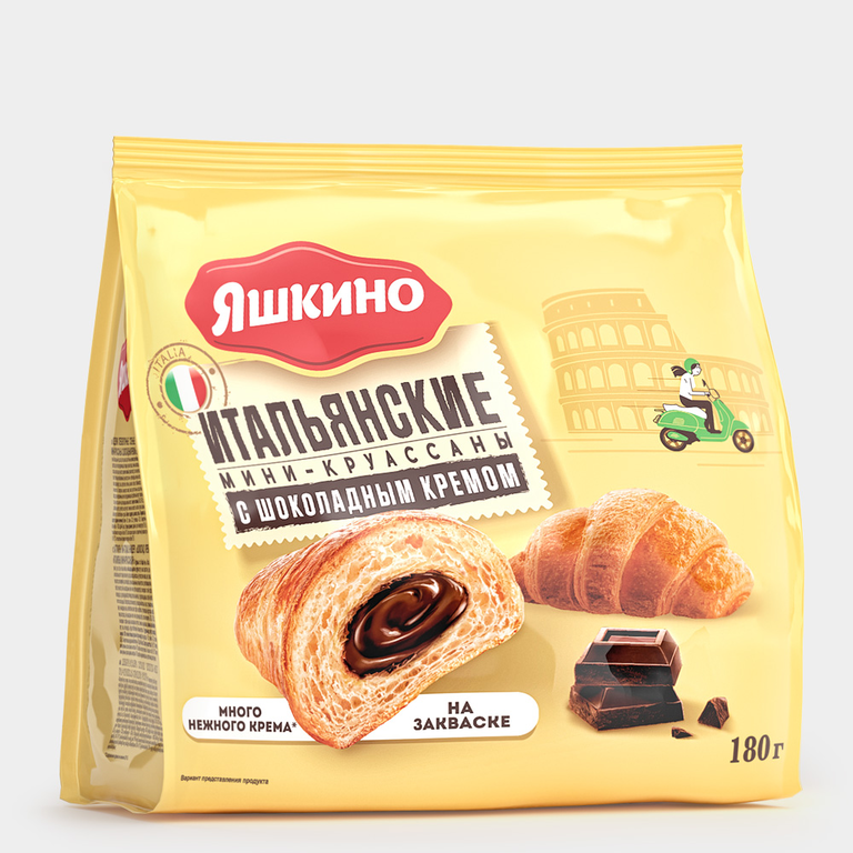 Мини-круассаны «Яшкино» с шоколадным кремом, 180 г