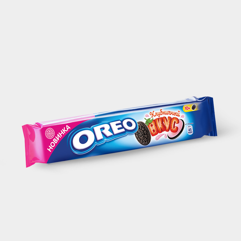 Печенье «Oreo» с какао и начинкой со вкусом клубники, 95 г