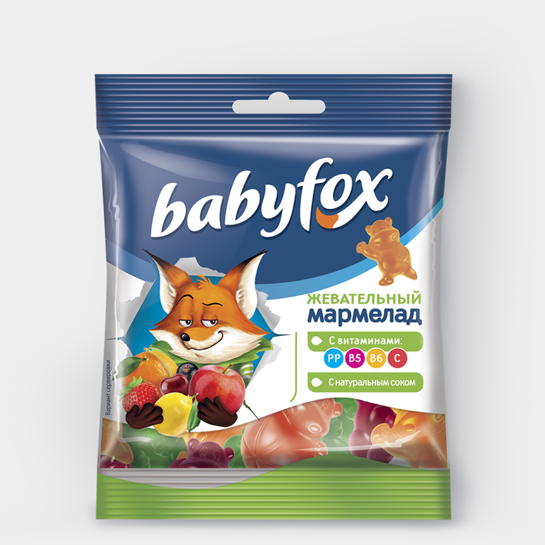 Мармелад жевательный «Babyfox» с соком ягод и фруктов, 70 г