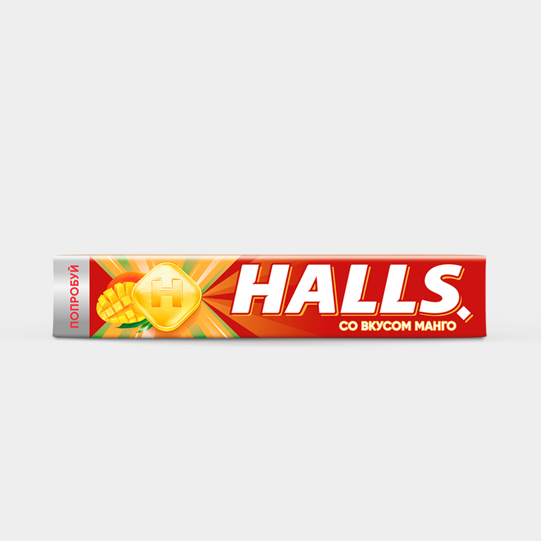 Карамель леденцовая «Halls» со вкусом манго, 25 г