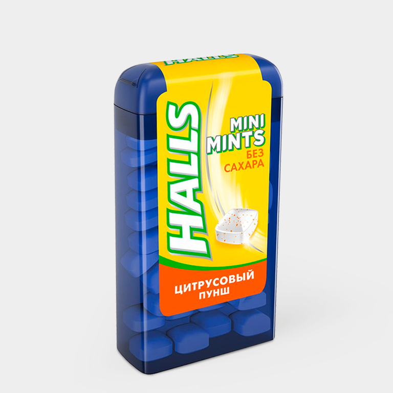 Освежающие конфеты «Halls» Mini Mints Цитрусовый пунш, 12,5 г