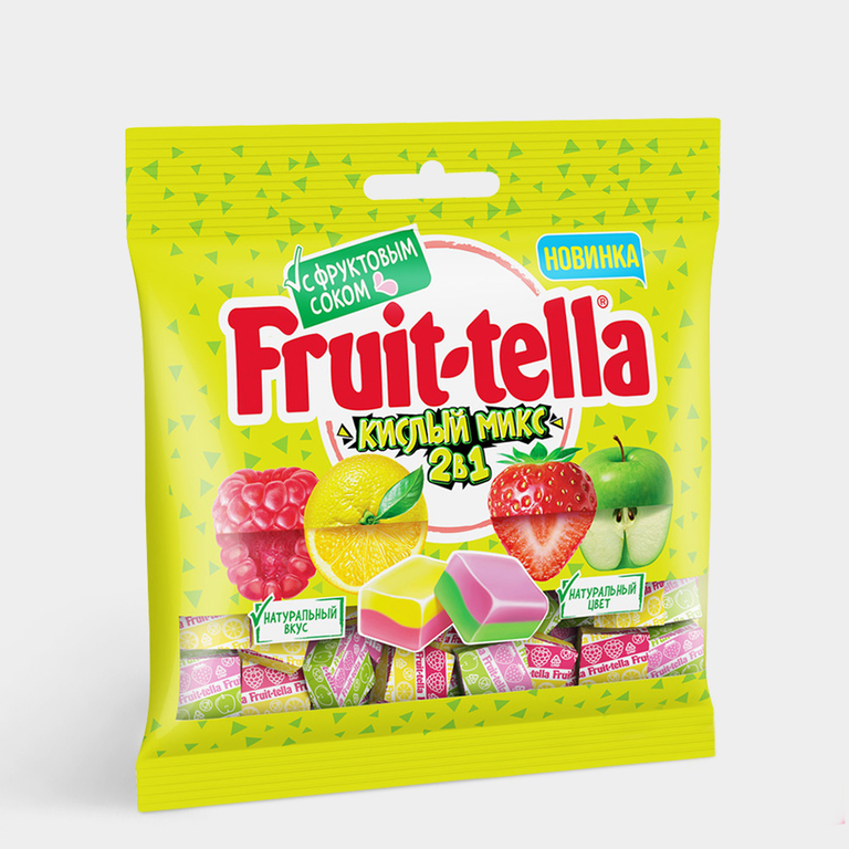 Жевательные конфеты «Fruittella» Кислый микс 2 в 1, 70 г