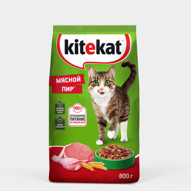 Корм для кошек сухой «Kitekat» «Мясной Пир», 800 г