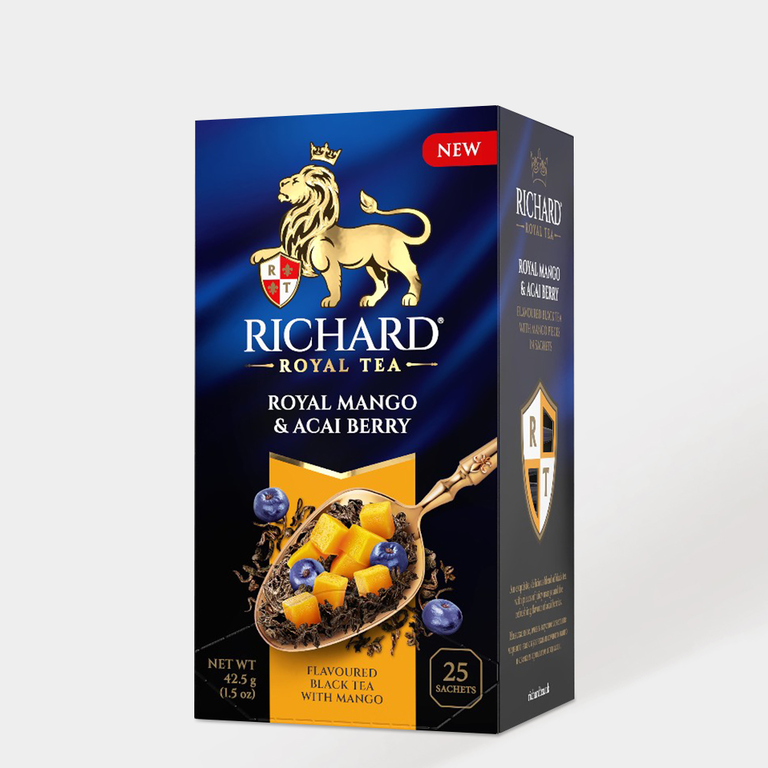 Чай черный «Richard» Royal Mango & Acai berry, 25 пакетиков