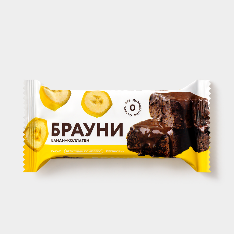 Пирожное «ProteinRex» протеиновое, «Брауни» банановое с коллагеном, 50 г