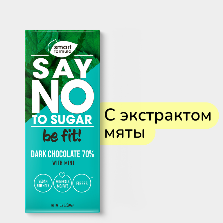 Шоколад «Smart Formula» Dark with mint, 90 г