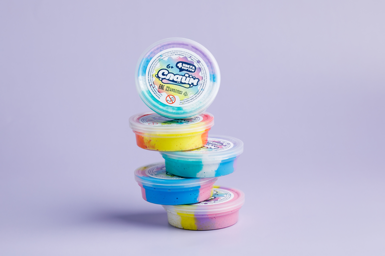 Slime-антистресс четыре цвета, 80 мл