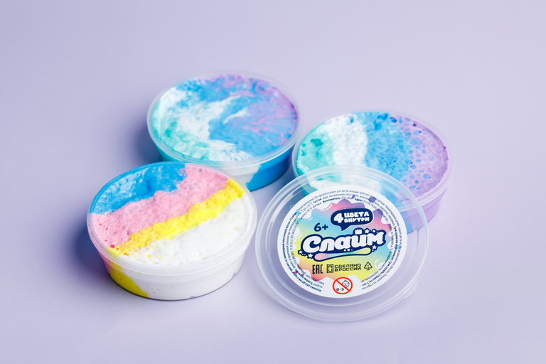 Slime-антистресс четыре цвета, 80 мл