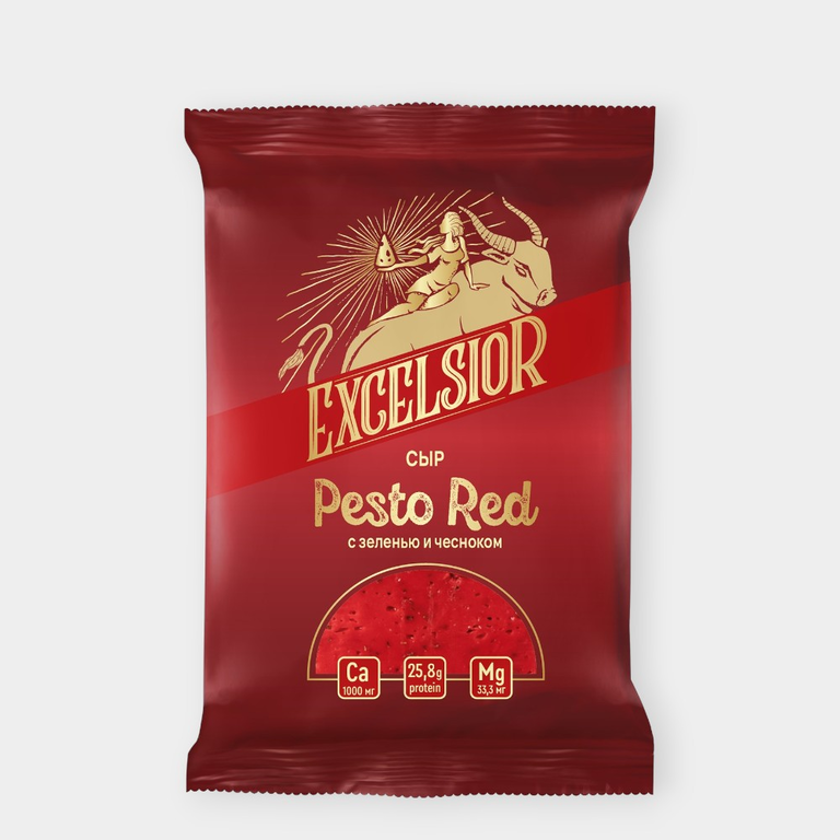 Сыр 45% «Excelsior» Pesto Red с зеленью и чесноком, 180 г