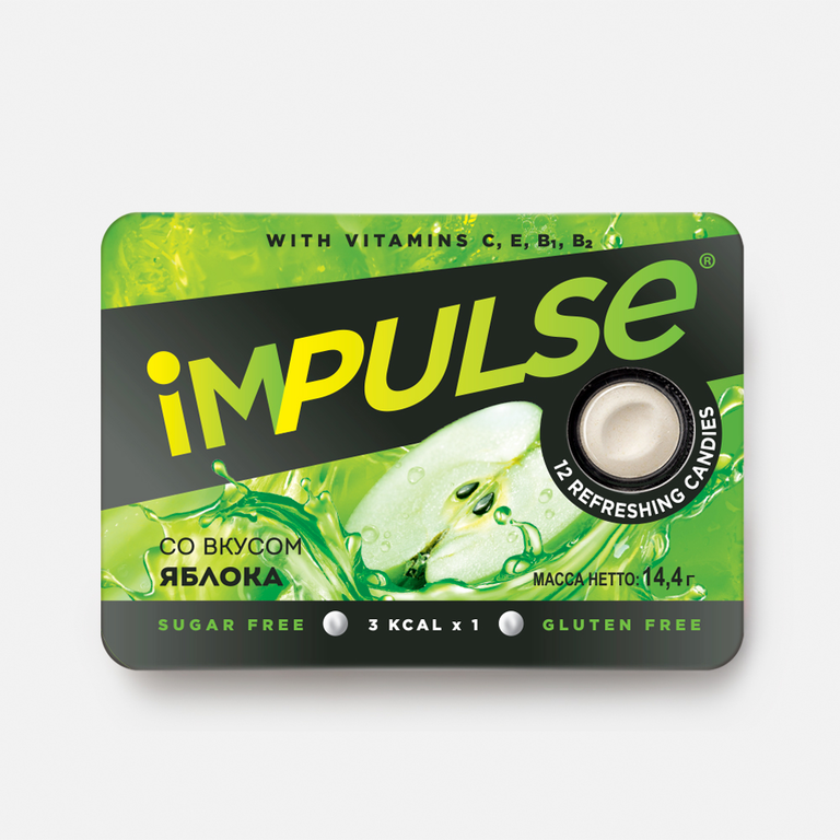Пастилки «IMPULSE» со вкусом яблока, без сахара, 14,4 г