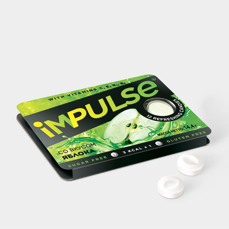 Пастилки «IMPULSE» со вкусом яблока, без сахара, 14,4 г