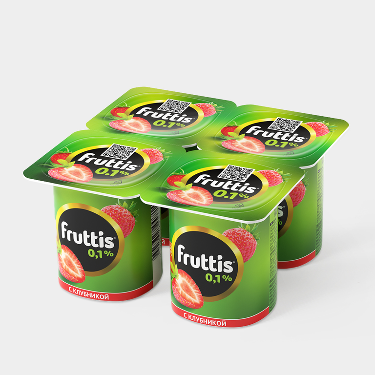 Йогурт 0.1% «Fruttis» Легкий клубничный, 110 г