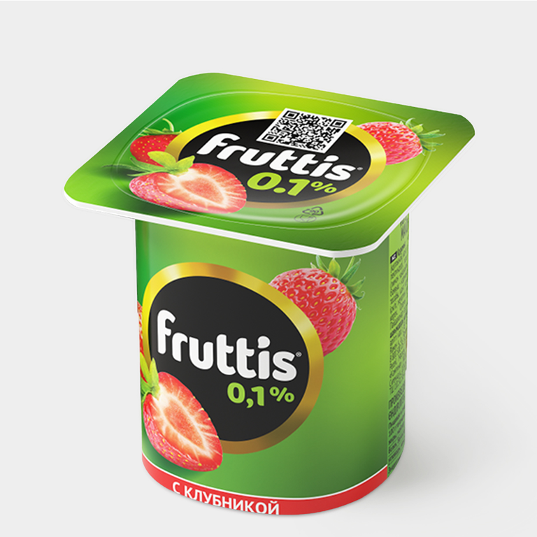 Йогурт 0.1% «Fruttis» Легкий клубничный, 110 г