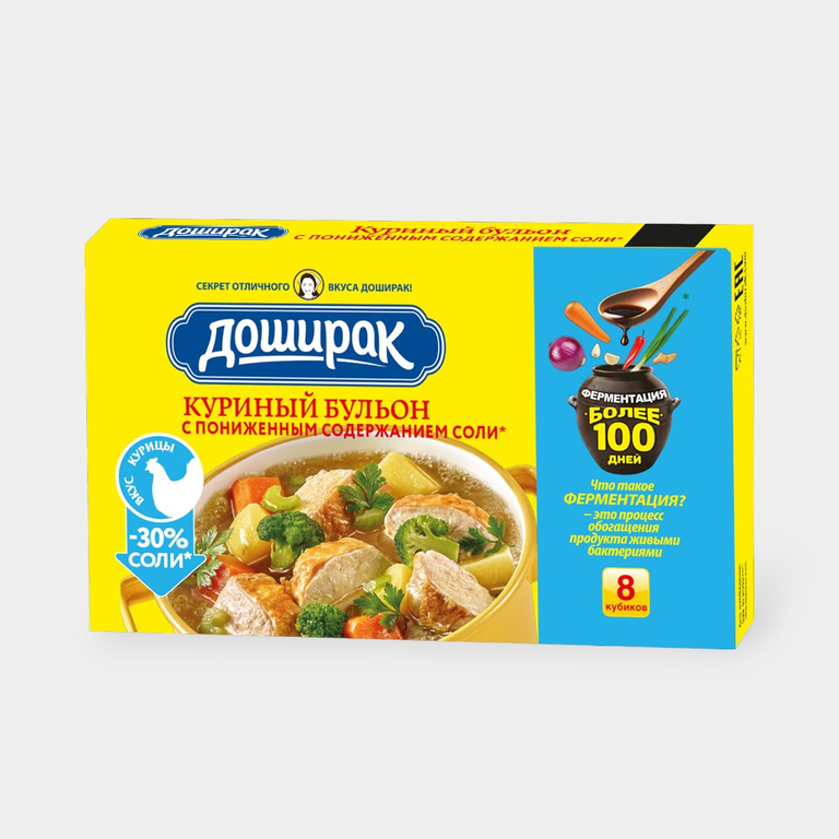 Бульон быстрого приготовления «Доширак» Куриный, с пониженным содержанием соли, 80 г