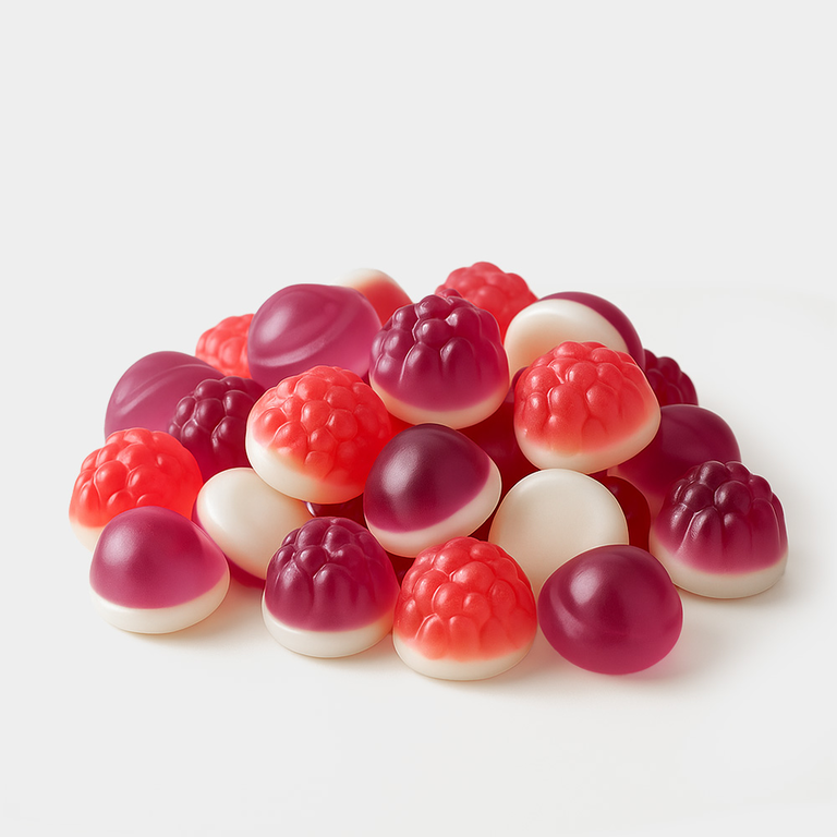 Жевательный мармелад с желейной начинкой со вкусом черники и малины со сливками Жевательный мармелад с желейной начинкой со вкусом черники и малины со сливками