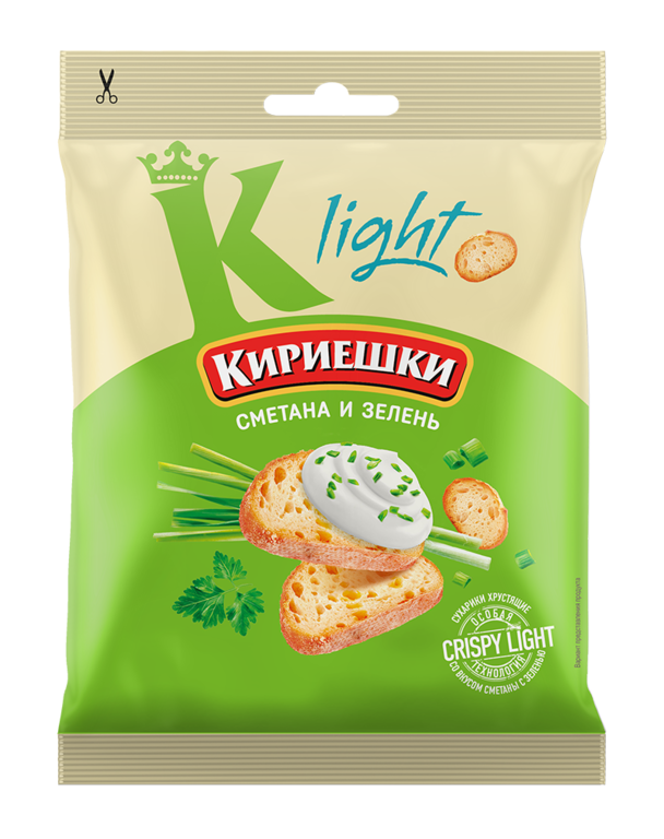Сухарики «Кириешки Light» со вкусом сметаны и зелени, 80 г Сухарики «Кириешки Light» со вкусом сметаны и зелени, 80 г