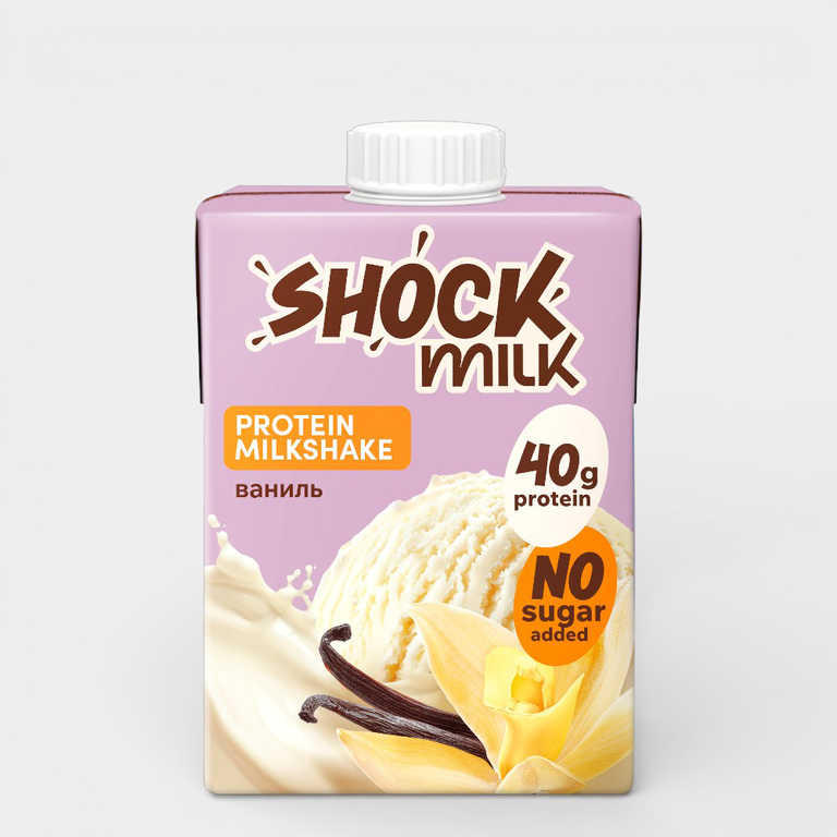 Коктейль молочный высокобелковый «SHOCK MILK» Ваниль, 480 мл