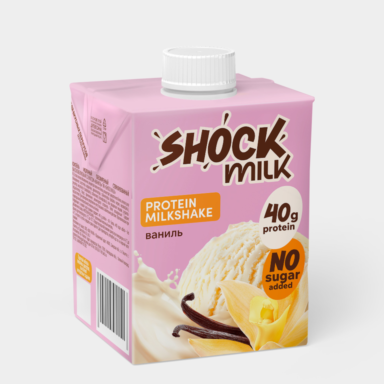 Коктейль молочный высокобелковый «SHOCK MILK» Ваниль, 480 мл