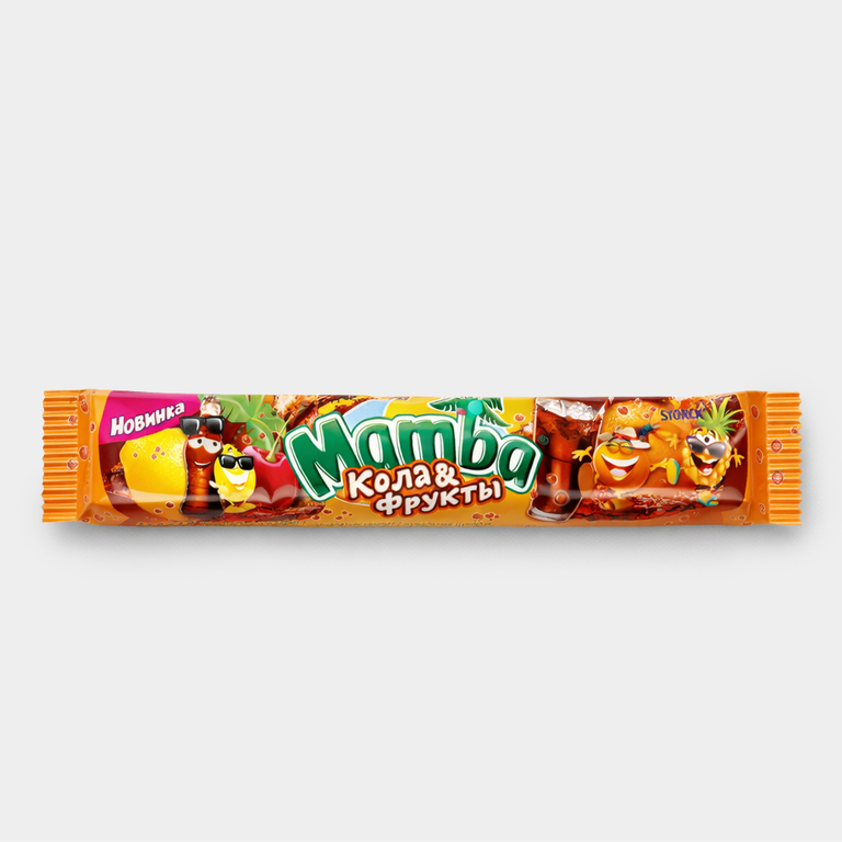 Жевательные конфеты «Mamba» со вкусом колы и фруктов, 79,5 г