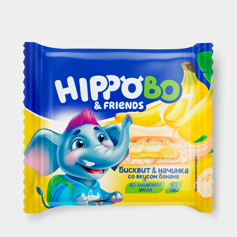 Пирожное «HIPPOBO» с начинкой со вкусом банана, 32 г