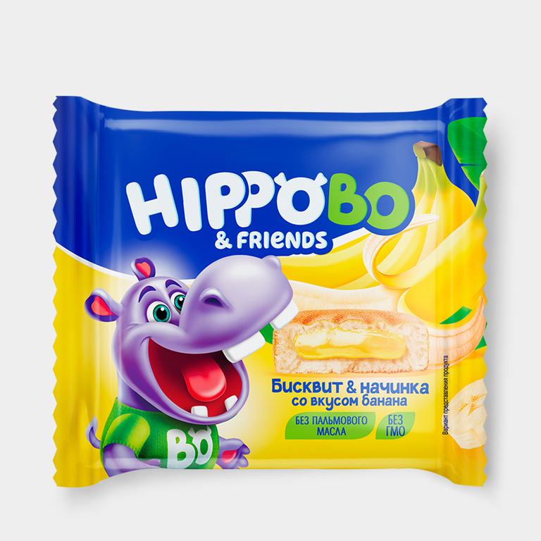 Пирожное «HIPPOBO» с начинкой со вкусом банана, 32 г
