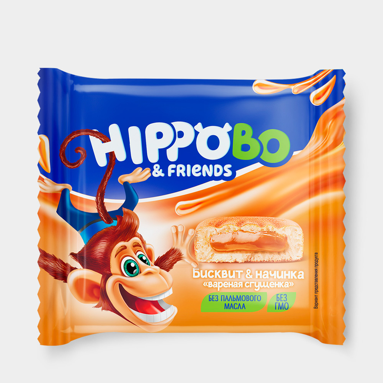 Пирожное «HIPPOBO» с начинкой «вареная сгущенка», 32 г