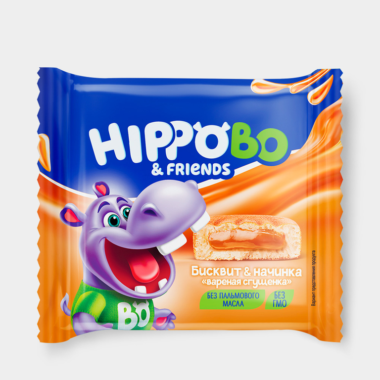 Пирожное «HIPPOBO» с начинкой «вареная сгущенка», 32 г