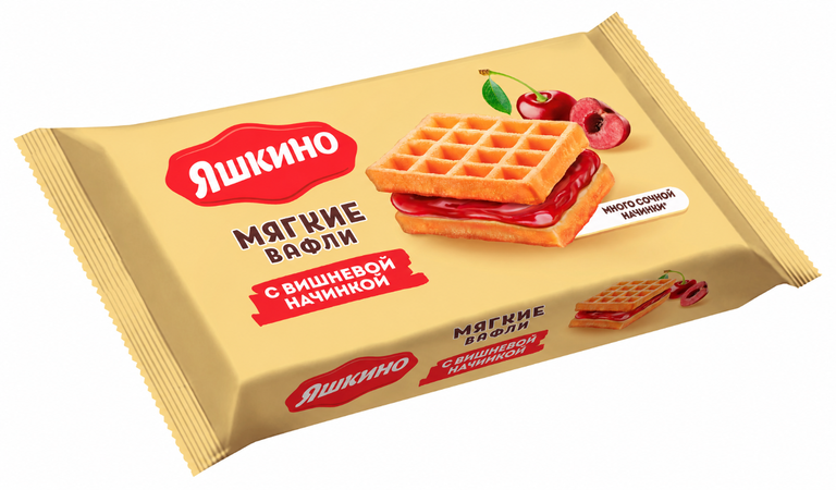 Мягкие вафли «Яшкино» с вишневой начинкой, 40 г Мягкие вафли «Яшкино» с вишневой начинкой, 40 г