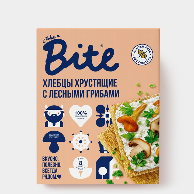 Хлебцы «Take a Bitey» хрустящие кукурузно-рисовые с лесными грибами, 100 г Хлебцы «Take a Bitey» хрустящие кукурузно-рисовые с лесными грибами, 100 г
